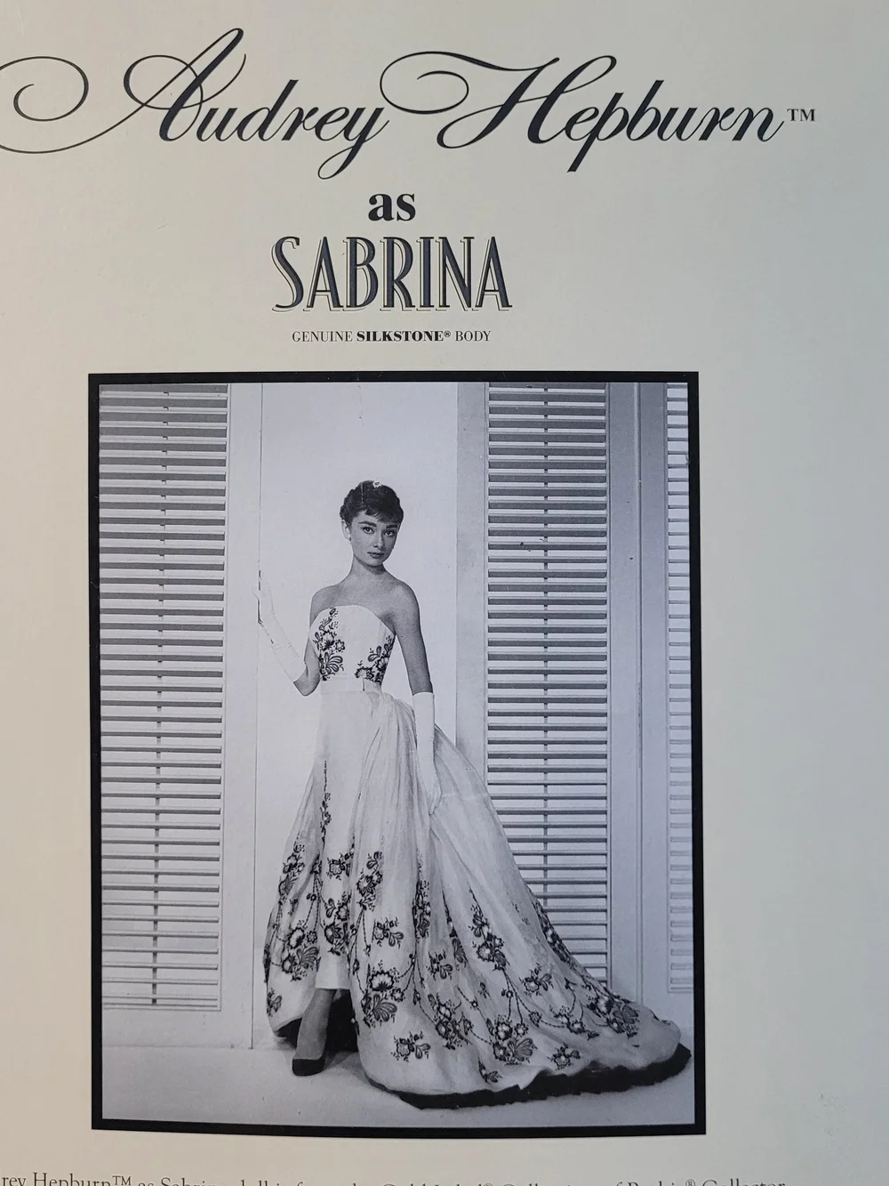 Vintage Barbie Collector Audrey Hepburn as Sabrina Doll 2012 Mattel No. X8277